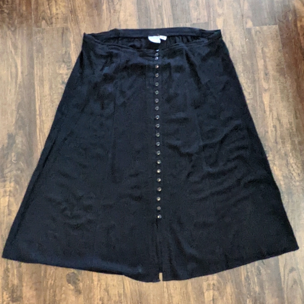 Elegant Black Button-Down Skirt
